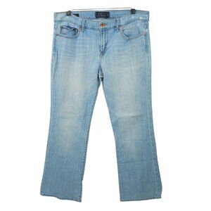 Lucky Brand Sweet N Low Boot Cut Jeans Womens 14 Light Wash Distressed Denim